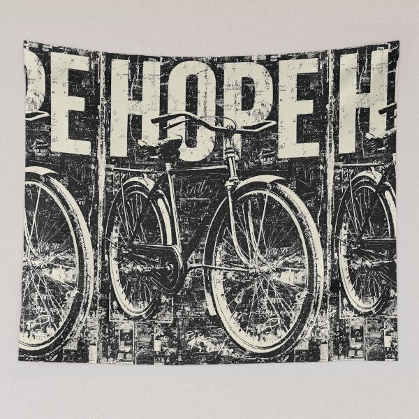 Item preview, An old bicycle against a grunge urban collage background. designed and sold by Piotrek0001.