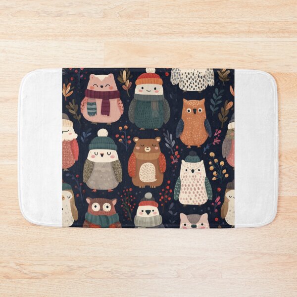 Item preview,  Adorable wild animals lovely winter pattern  designed and sold by SmileshareShop.