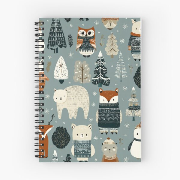 Item preview, Adorable wild animals lovely winter pattern 2 designed and sold by SmileshareShop.
