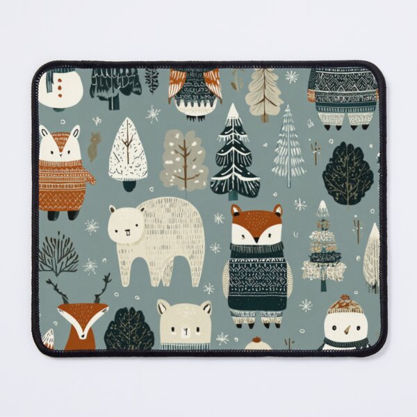 Item preview, Adorable wild animals lovely winter pattern 2 designed and sold by SmileshareShop.