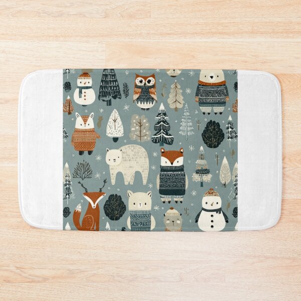 Item preview, Adorable wild animals lovely winter pattern 2 designed and sold by SmileshareShop.