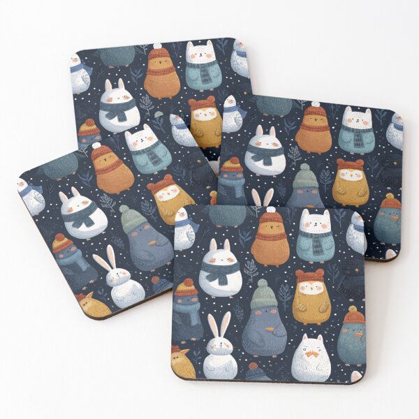 Item preview, Fantastic wild animals lovely winter pattern  designed and sold by SmileshareShop.