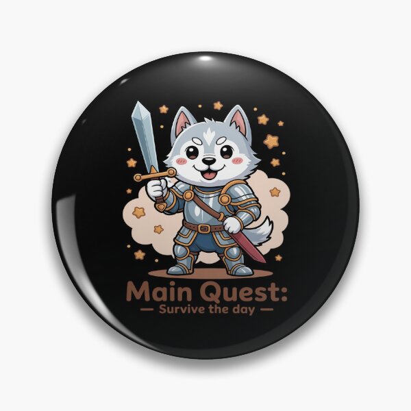 Item preview, Main Quest Survive the Day – Cute RPG Dog Knight designed and sold by NetoGalaxy.