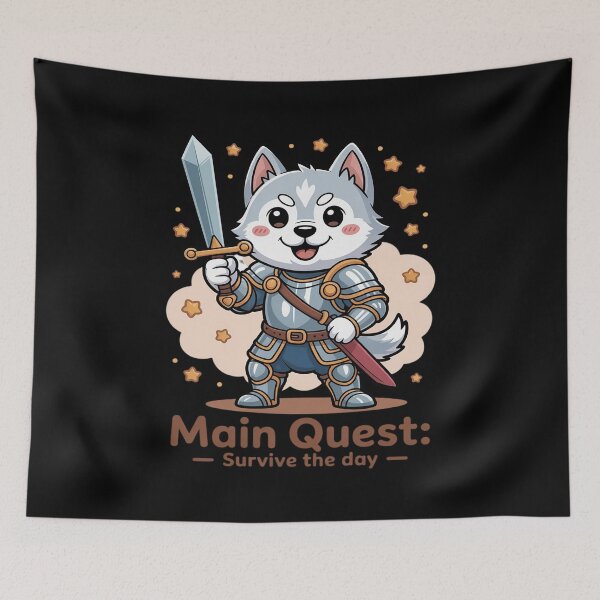 Item preview, Main Quest Survive the Day – Cute RPG Dog Knight designed and sold by NetoGalaxy.