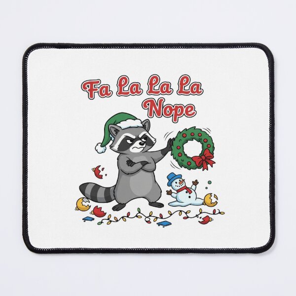Item preview, Raccoon Christmas – Fa La La La Nope Funny Sticker designed and sold by Simplystik.