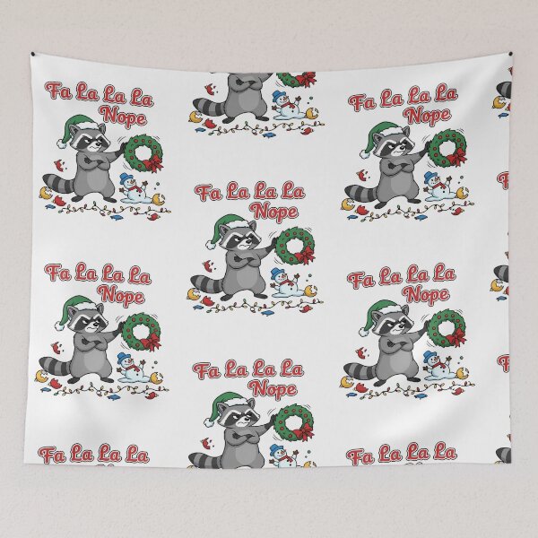 Item preview, Raccoon Christmas – Fa La La La Nope Funny Sticker designed and sold by Simplystik.