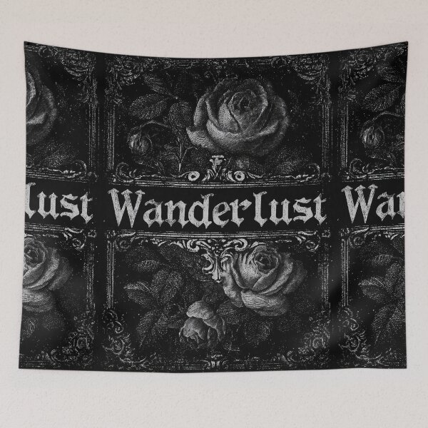 Item preview, Gothic vintage poster with roses and wanderlust text designed and sold by Piotrek0001.