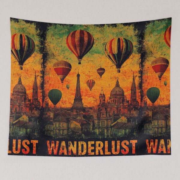 Item preview, Colorful balloons over old city in grunge style designed and sold by Piotrek0001.