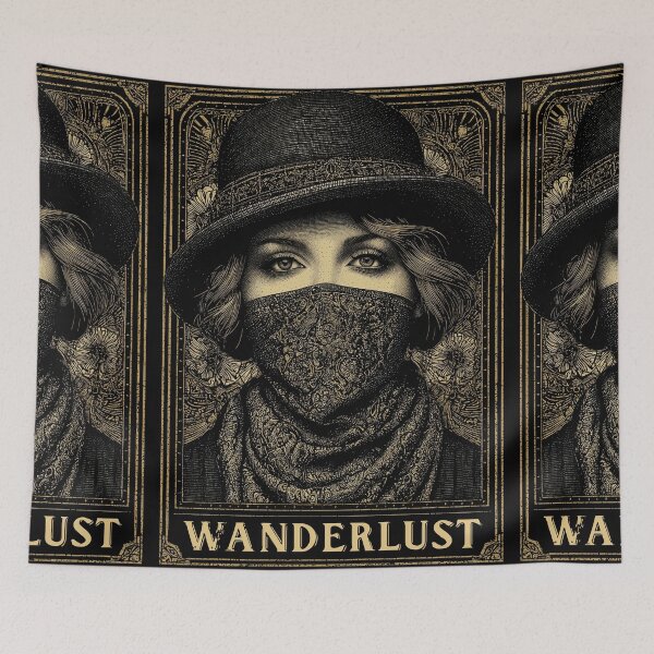 Item preview, Mysterious woman in mask and hat engraved style designed and sold by Piotrek0001.