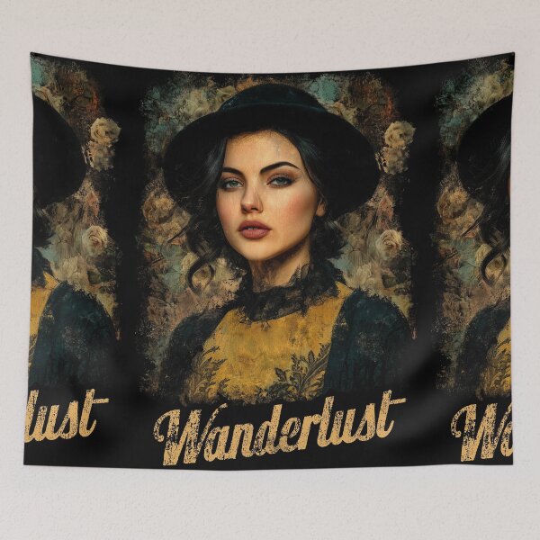 Item preview, Woman in black hat painterly style grunge texture designed and sold by Piotrek0001.