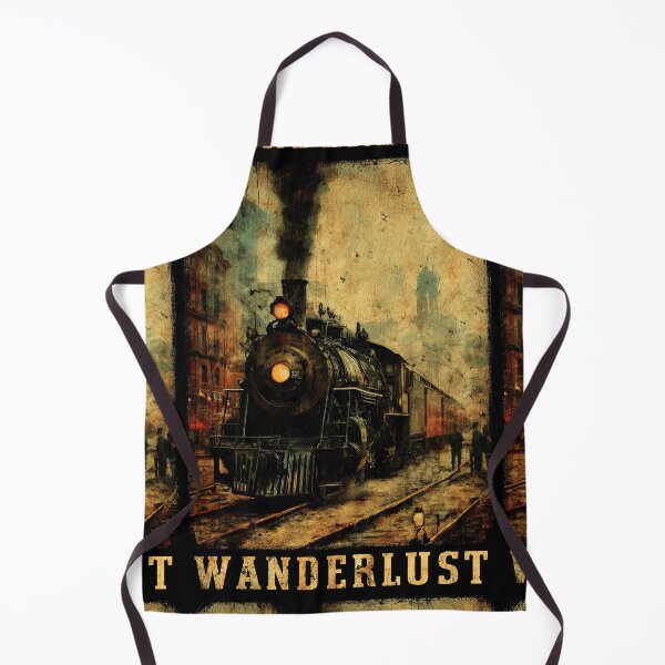 Item preview, Dark steam locomotive emerging from grunge mist background designed and sold by Piotrek0001.