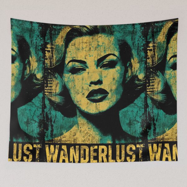 Item preview, Woman face pop art style turquoise yellow colors designed and sold by Piotrek0001.