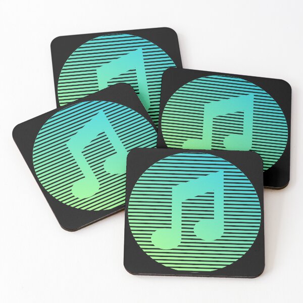 Item preview, Neon Mint Music Note – Retro Striped Aesthetic designed and sold by Ivy-Triggs.