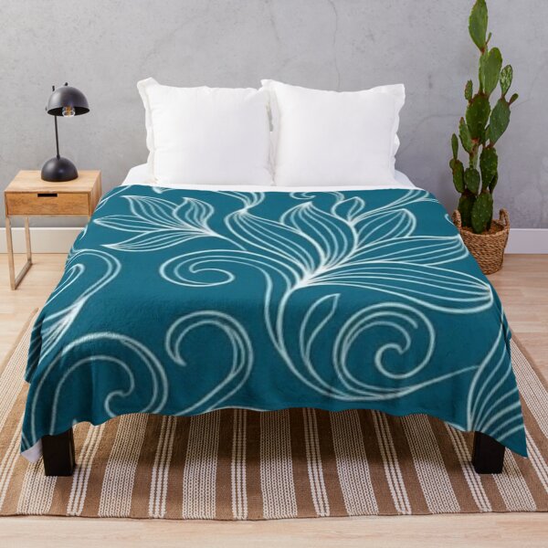 Item preview, Elegant Blue White Floral Swirl Seamless Pattern Art designed and sold by anandsiva2703.