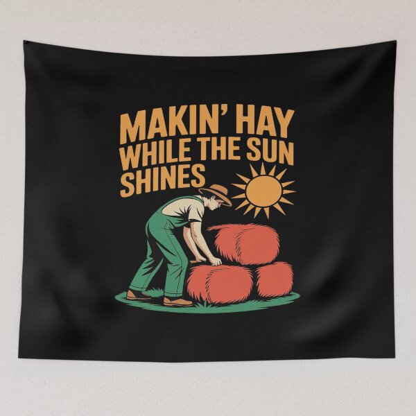 Item preview, Makin Hay While The Sun Shines Farm Humor Print designed and sold by SnackPAC.