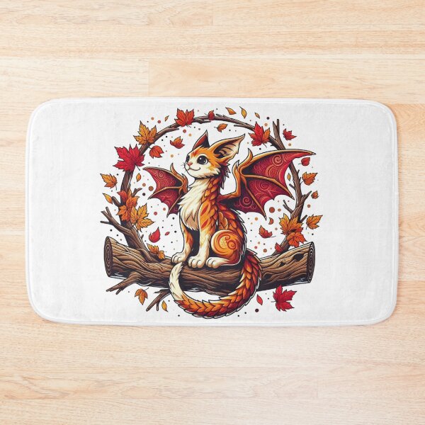 Item preview, Autumn Dragon Cat Winged Forest Familiar designed and sold by BigBlueArt.