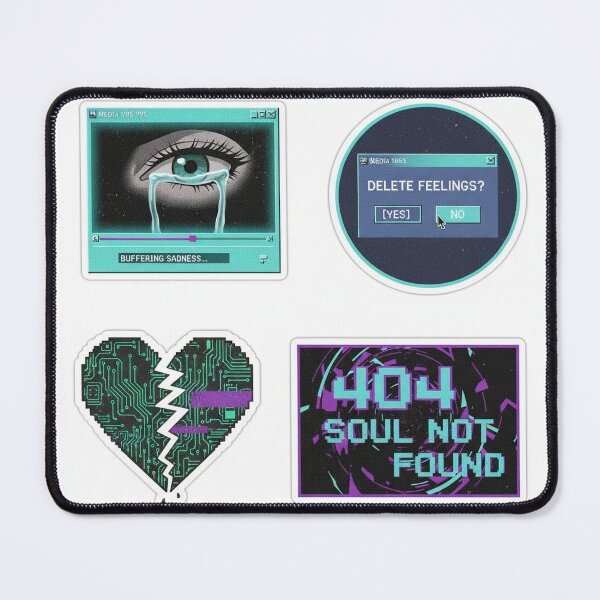 Item preview, Retro Tech Art Exploring Digital Emotions and Melancholy designed and sold by MyEz Style.