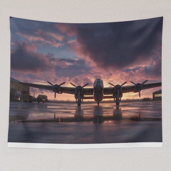 Item preview, RAF Airfield In Early Morning Glow with Dew on the Ground designed and sold by Skyframe Aviation.
