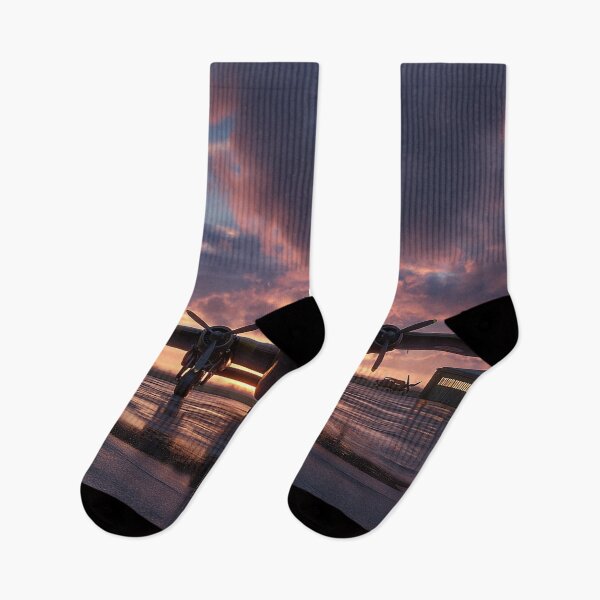 Item preview, RAF Airfield In Early Morning Glow with Dew on the Ground designed and sold by Skyframe Aviation.