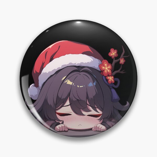 Item preview, Hu Tao Genshin Impact Game Christmas Peeker Chibi Kawaii Holiday Anime Girl designed and sold by HumbertoValveno.