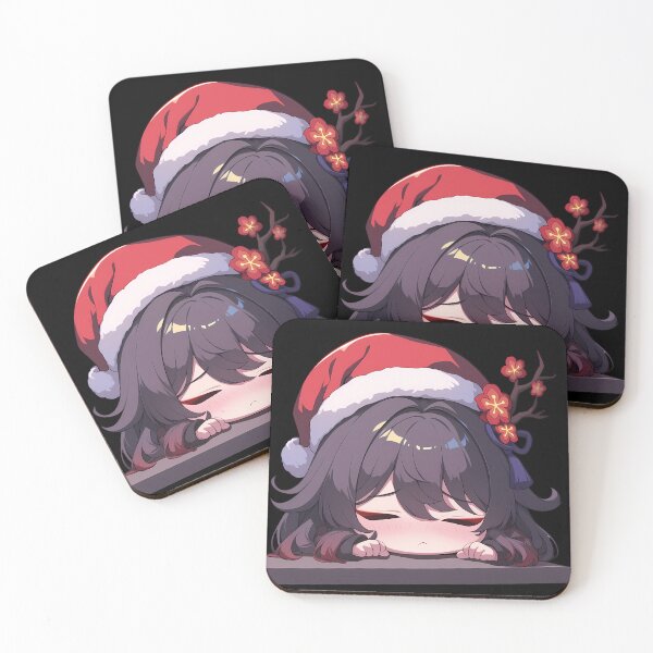 Item preview, Hu Tao Genshin Impact Game Christmas Peeker Chibi Kawaii Holiday Anime Girl designed and sold by HumbertoValveno.