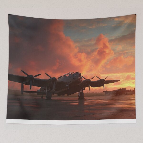 Item preview, Lincolnshire Airbase At Dawn over Open Fields designed and sold by Skyframe Aviation.