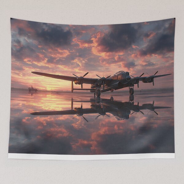 Item preview, Lincolnshire Dawn Airfield In Morning Light in Wartime Atmosphere designed and sold by Skyframe Aviation.