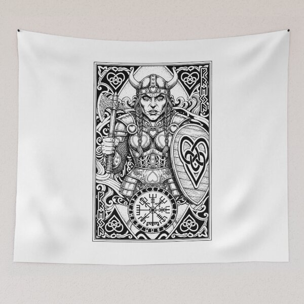 Item preview, Viking Queen Of Hearts Playing Card Norse Woman Mythology designed and sold by GrandeDuc.