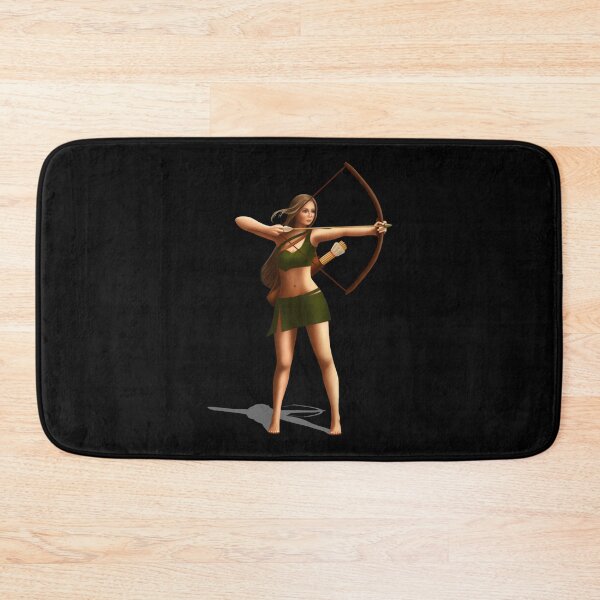 Item preview, drawn girl archer aims to the right holding a bow and arrow designed and sold by BeverlyLegros.
