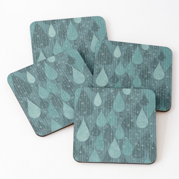 Item preview, Mystic Teal Raindrop Pattern Symbolic Abstract Seamless Design designed and sold by Trueways.