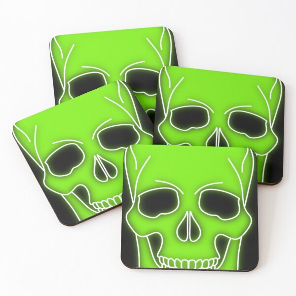 Item preview, Green skull designed and sold by PerfectLineArt.