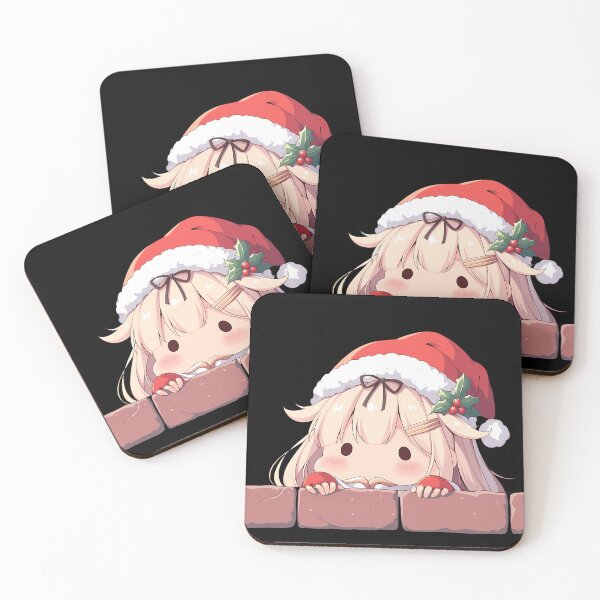 Item preview, Kancolle Yuudachi Kantai Collection Chibi Kawaii Christmas Peeker Anime Girl Holiday Joy designed and sold by HumbertoValveno.