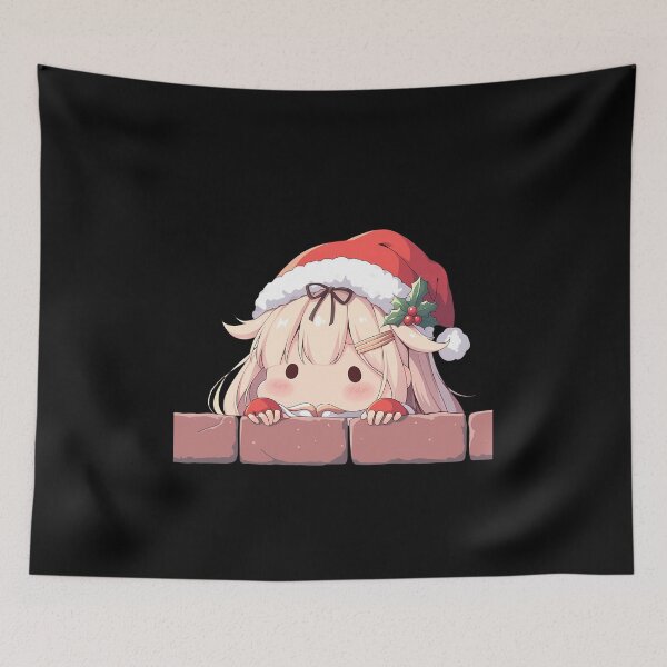 Item preview, Kancolle Yuudachi Kantai Collection Chibi Kawaii Christmas Peeker Anime Girl Holiday Joy designed and sold by HumbertoValveno.