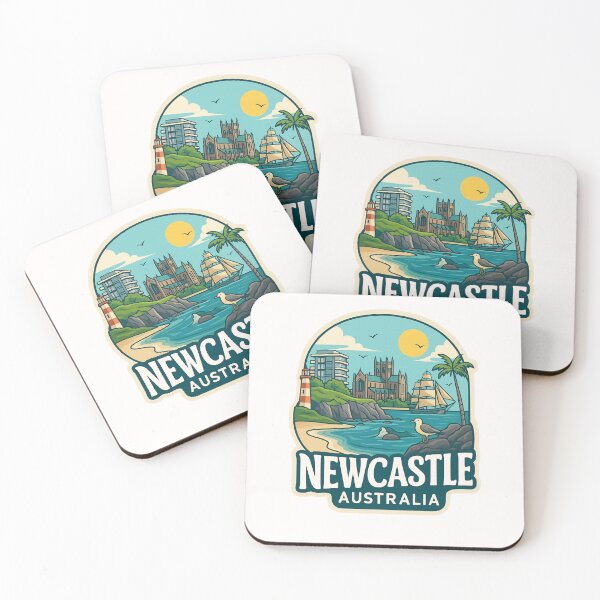 Item preview, Newcastle Coastline with Nobbys Lighthouse and Christ Church Cathedral designed and sold by Places On Earth.
