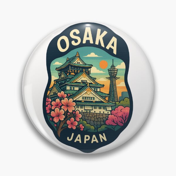 Item preview, Osaka Castle with Tsutenkaku Tower and Sakura Blossoms designed and sold by Places On Earth.