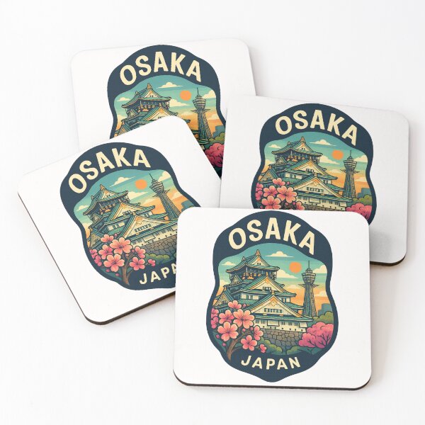 Item preview, Osaka Castle with Tsutenkaku Tower and Sakura Blossoms designed and sold by Places On Earth.