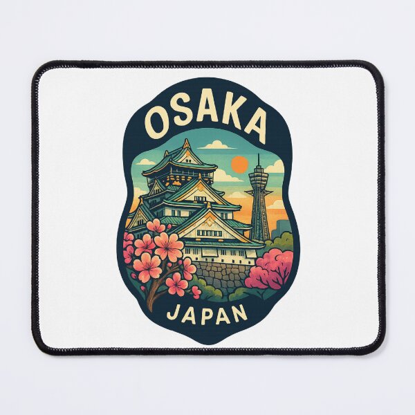 Item preview, Osaka Castle with Tsutenkaku Tower and Sakura Blossoms designed and sold by Places On Earth.