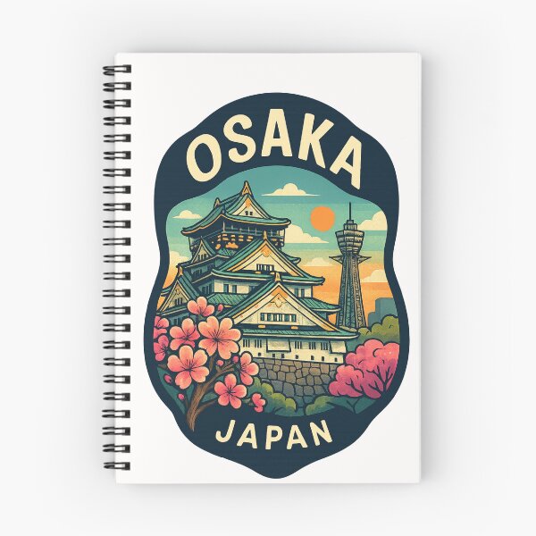 Item preview, Osaka Castle with Tsutenkaku Tower and Sakura Blossoms designed and sold by Places On Earth.