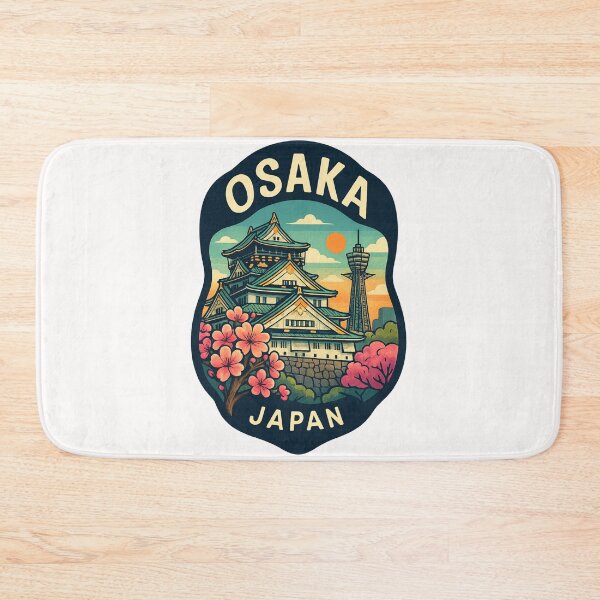 Item preview, Osaka Castle with Tsutenkaku Tower and Sakura Blossoms designed and sold by Places On Earth.