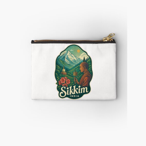 Item preview, Sikkim Himalayas with Buddhist Monk and Stupa designed and sold by Places On Earth.
