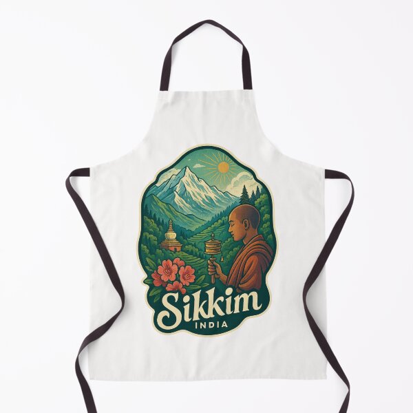 Item preview, Sikkim Himalayas with Buddhist Monk and Stupa designed and sold by Places On Earth.