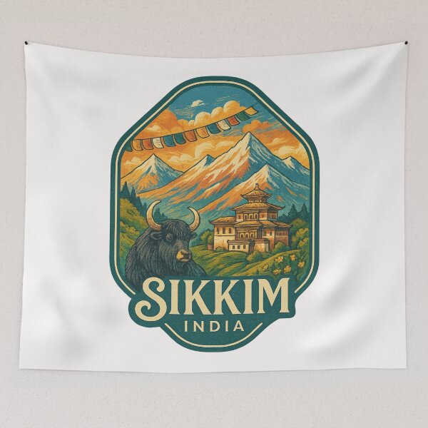 Item preview, Sikkim Mountain Monastery and Himalayan Yak designed and sold by Places On Earth.