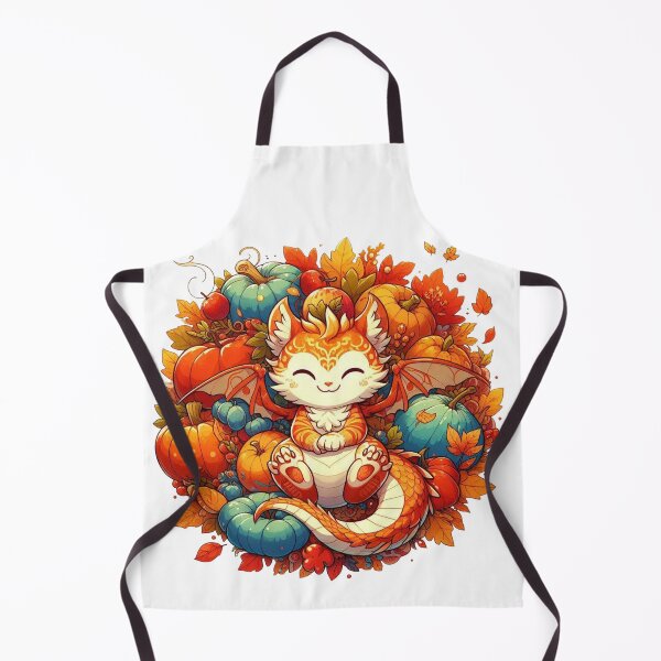 Item preview, Kawaii Pumpkin Dragon Cat Autumn Harvest designed and sold by BigBlueArt.
