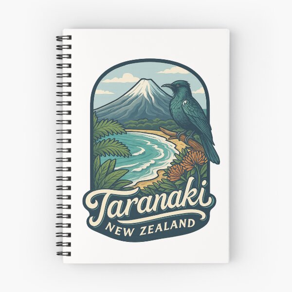 Item preview, Taranaki Coast with Mount Taranaki and Tui Bird designed and sold by Places On Earth.