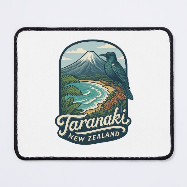 Item preview, Taranaki Coast with Mount Taranaki and Tui Bird designed and sold by Places On Earth.