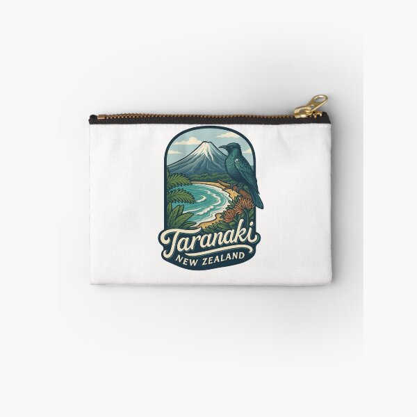 Item preview, Taranaki Coast with Mount Taranaki and Tui Bird designed and sold by Places On Earth.