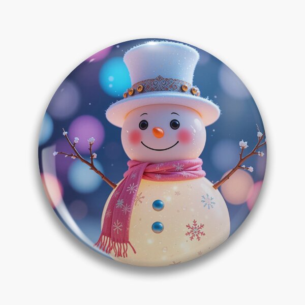 Item preview, Whimsical Glowing Snowman – Colorful Dreamy Winter Holiday Art designed and sold by PixelVibe782.