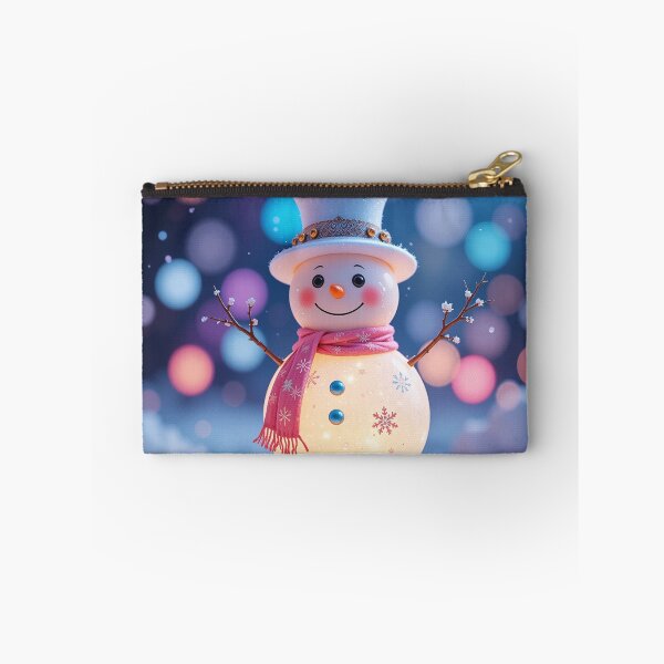 Item preview, Whimsical Glowing Snowman – Colorful Dreamy Winter Holiday Art designed and sold by PixelVibe782.