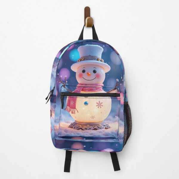 Item preview, Whimsical Glowing Snowman – Colorful Dreamy Winter Holiday Art designed and sold by PixelVibe782.