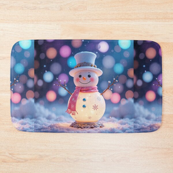 Item preview, Whimsical Glowing Snowman – Colorful Dreamy Winter Holiday Art designed and sold by PixelVibe782.